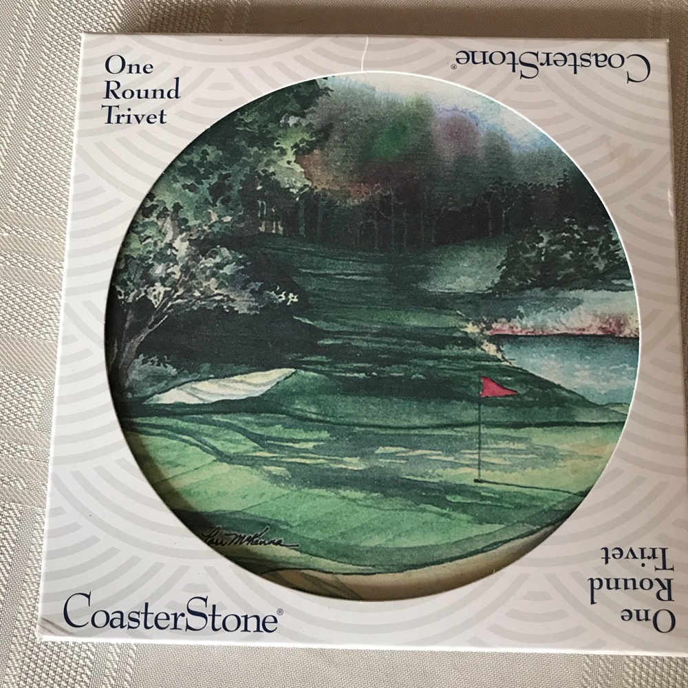 New Coaster Stone 7” Trivet Golf Course Golf Lover